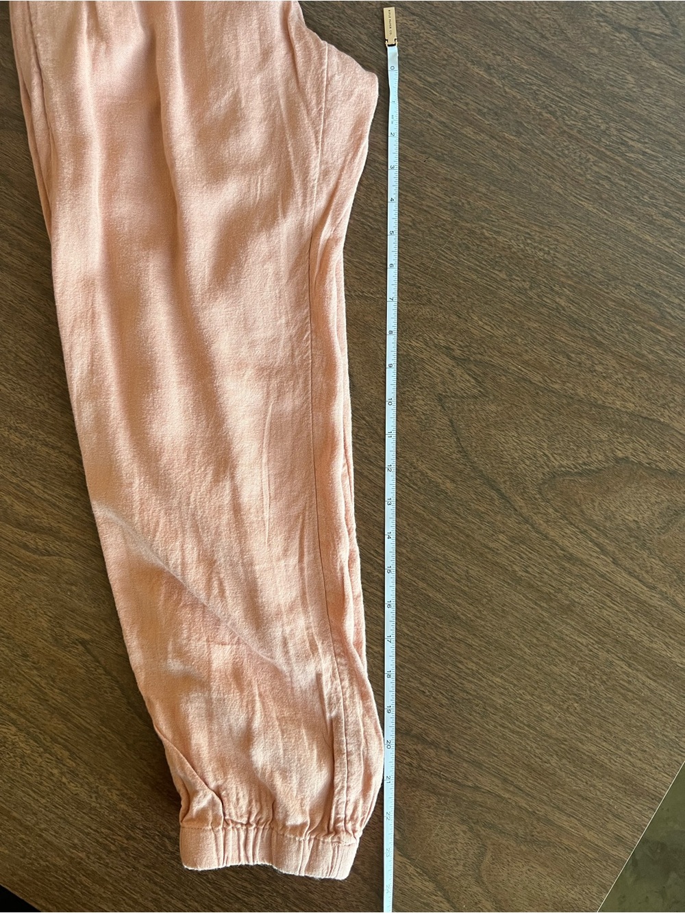 American Eagle XS Short Linen Blend Paperbag Jogger Pants Peach Tie Waist - Picture 9 of 10